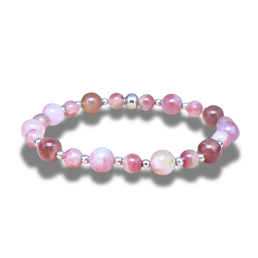 Bracelet en Tourmaline rose (Rubellite) 6 et 8mm - ENAE Minéraux
