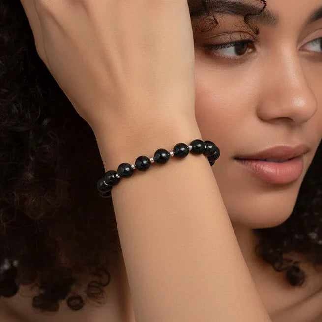 Bracelet en Tourmaline noire 8mm