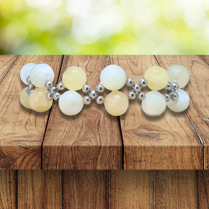 Bracelet tissé en Calcite jaune et Nacre