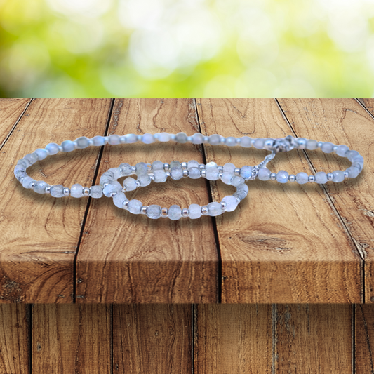 Bracelet triple tour et collier en Labradorite (COLBR23-01)