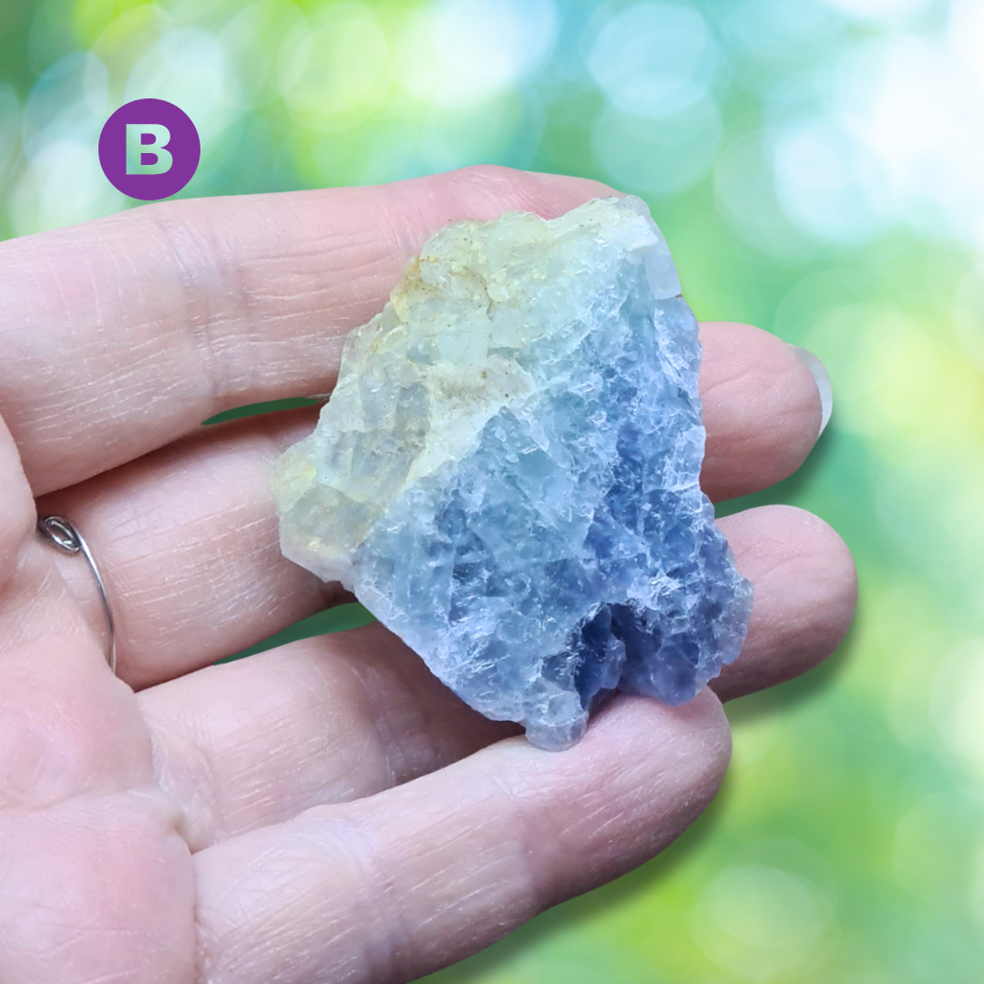 Calcite bleue brute au choix (MB556)