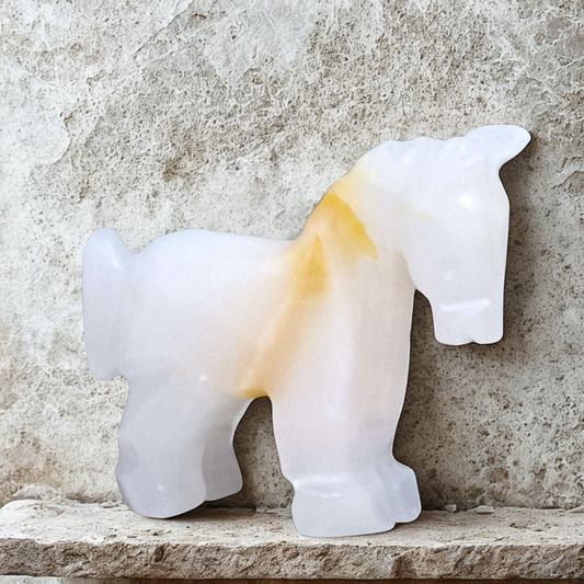 Cheval ou âne en Aragonite et Calcite 87g (PRGFL348-2)