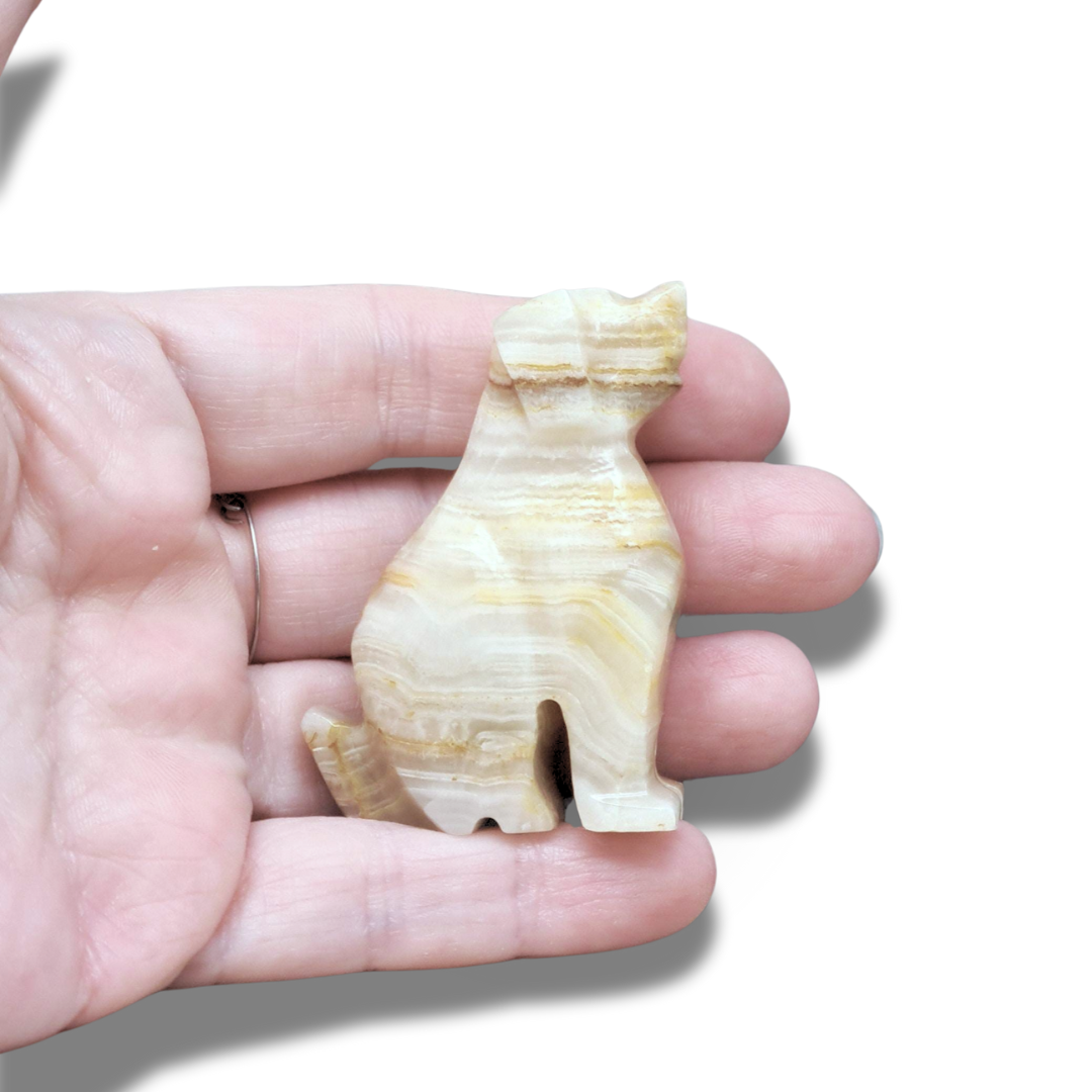 Chien sculpté en Aragonite et Calcite (PRGFL347-4) - ENAE Minéraux