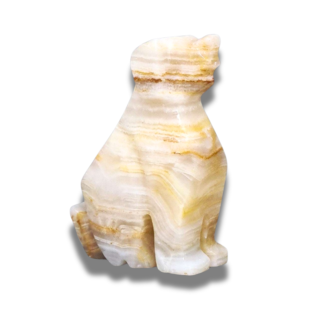Chien sculpté en Aragonite et Calcite (PRGFL347-4) - ENAE Minéraux