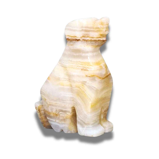 Chien sculpté en Aragonite et Calcite (PRGFL347-4)