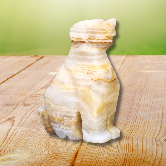Chien sculpté en Aragonite et Calcite (PRGFL347-4) - ENAE Minéraux