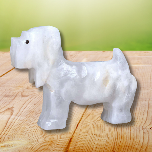 Chien en Calcite blanche (PRGFL347-2) - ENAE Minéraux