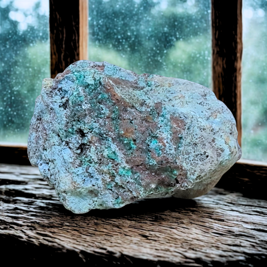 Chrysocolle et cristaux de Dioptase brute 57g (MB202-3)