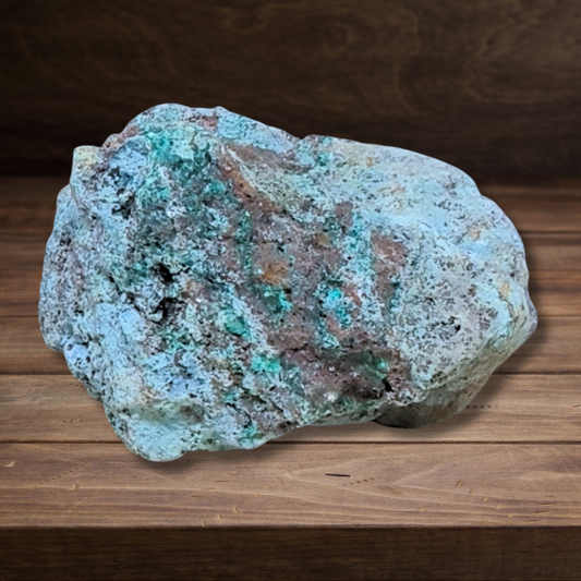 Chrysocolle et cristaux de Dioptase brute 57g (MB202-3) - ENAE Minéraux