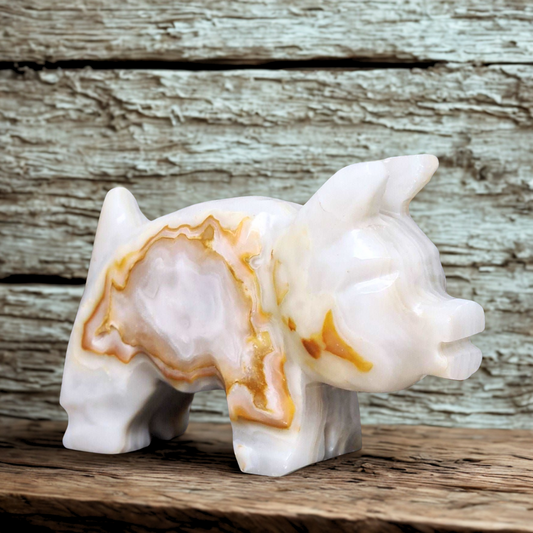 Cochon en Aragonite et Calcite 178g (PRGFL627)