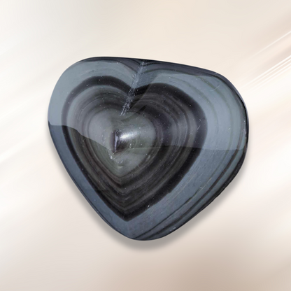 Cœur poli en Obsidienne Œil Céleste (PRGFL334-5)