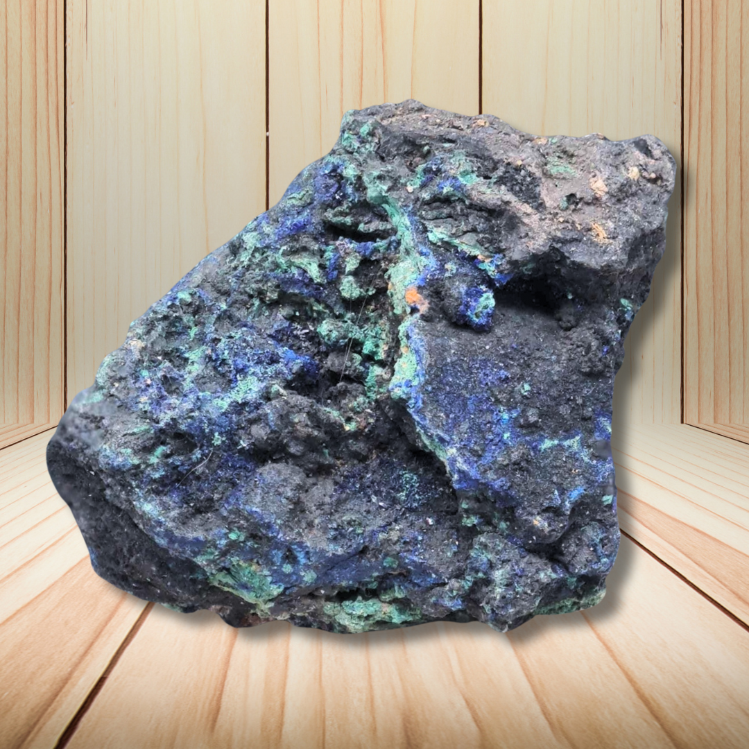 Cristaux d'Azurite et Malachite bruts 201g (MB409-1) - ENAE Minéraux