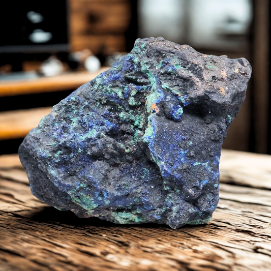 Cristaux d'Azurite et Malachite bruts 201g (MB409-1)