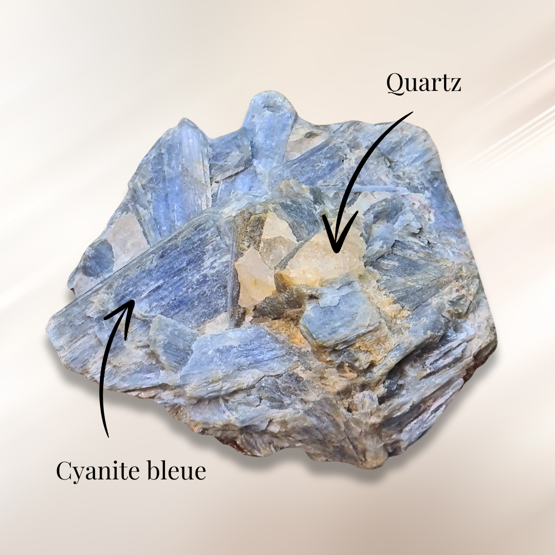 Cyanite bleue et noire avec Quartz et Staurolite (MB551)