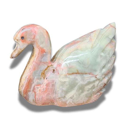 Cygne en Aragonite et Calcite (PRGFL622-6) - ENAE Minéraux