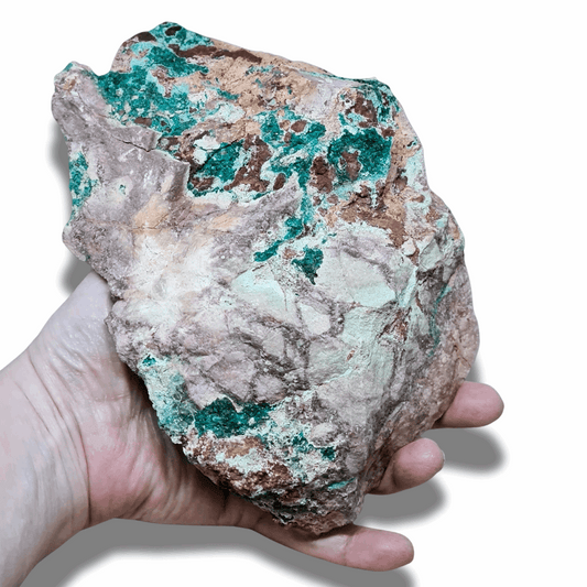Dioptase brute avec Planchéite et Cérusite (MB432-2) - ENAE Minéraux