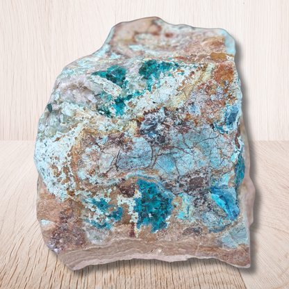 Dioptase brute avec Planchéite, Shattuckite, Cérusite 1157g (MB432-1) - ENAE Minéraux