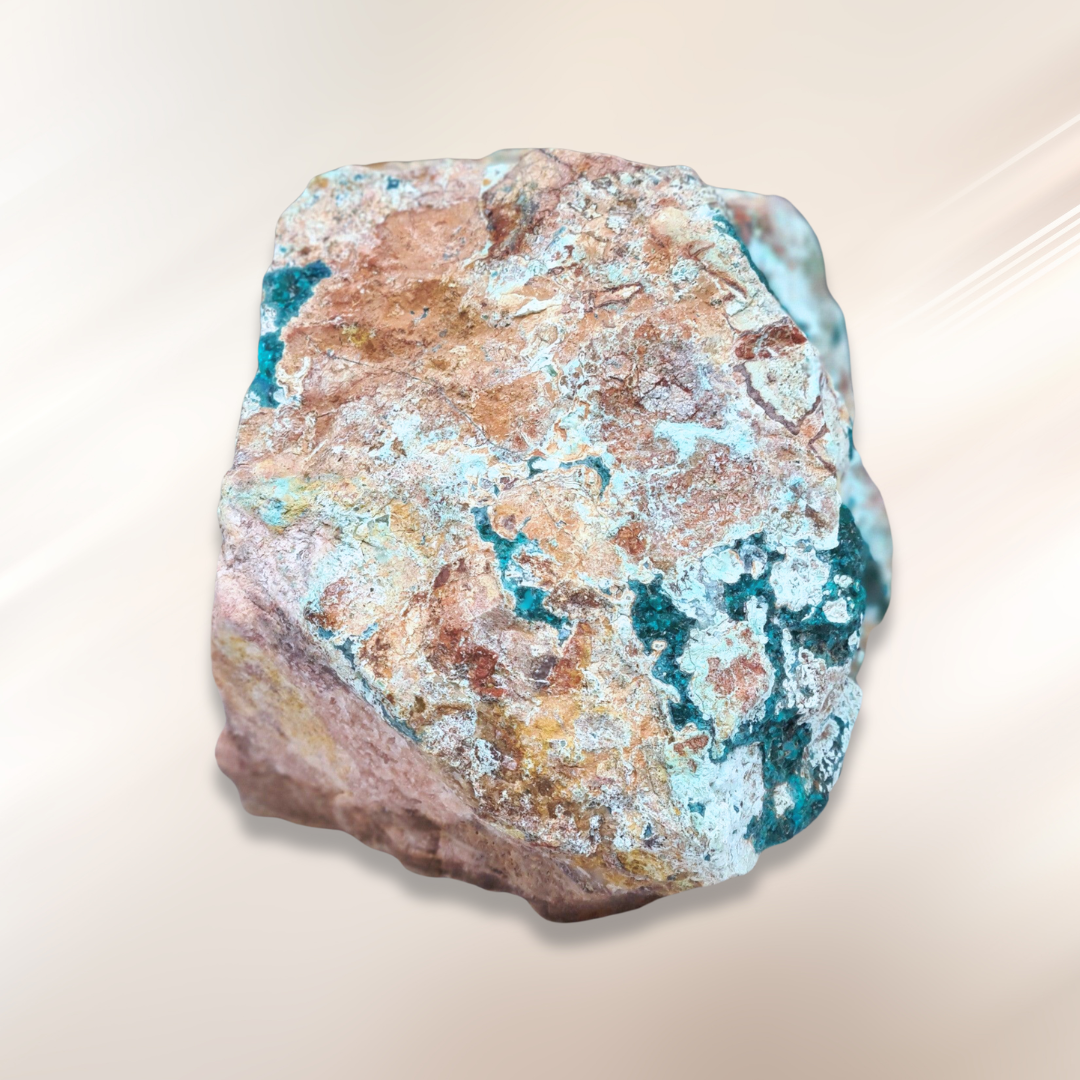 Dioptase brute avec Planchéite, Shattuckite, Cérusite (MB432-1)