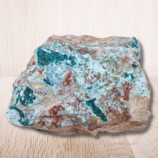 Dioptase brute avec Planchéite, Shattuckite, Cérusite 1157g (MB432-1) - ENAE Minéraux