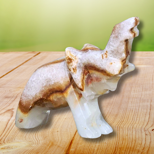 Eléphant en Calcite et Aragonite (PRGFL346-63) - ENAE Minéraux