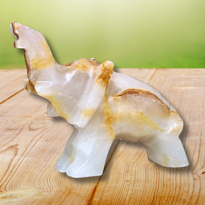 Eléphant en Calcite et Aragonite (PRGFL346-63) - ENAE Minéraux