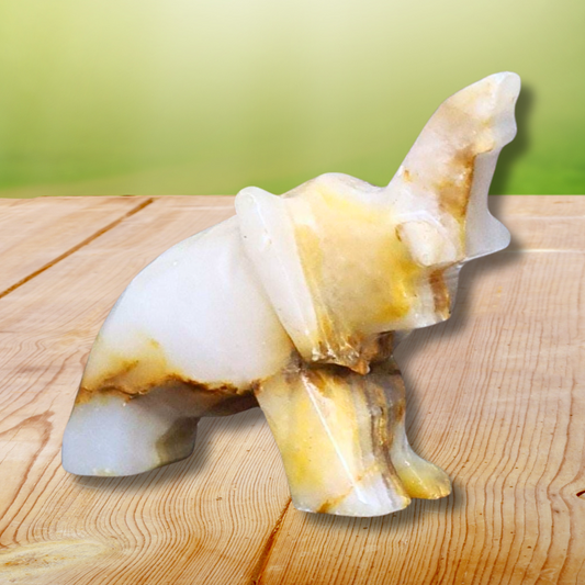 Eléphant en Calcite et Aragonite (PRGFL346-64) - ENAE Minéraux