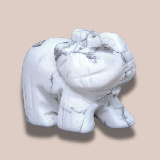 Eléphant en Howlite (PRGFL346-65)