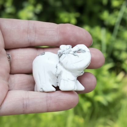 Eléphant en Howlite 40g (PRGFL346-65)