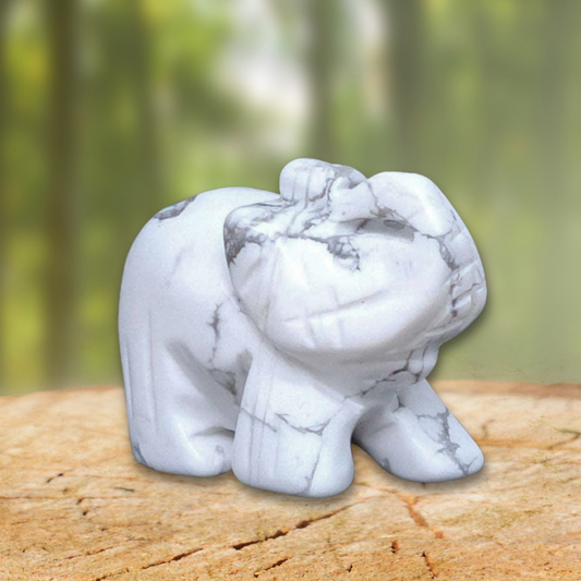Eléphant en Howlite 40g (PRGFL346-65)
