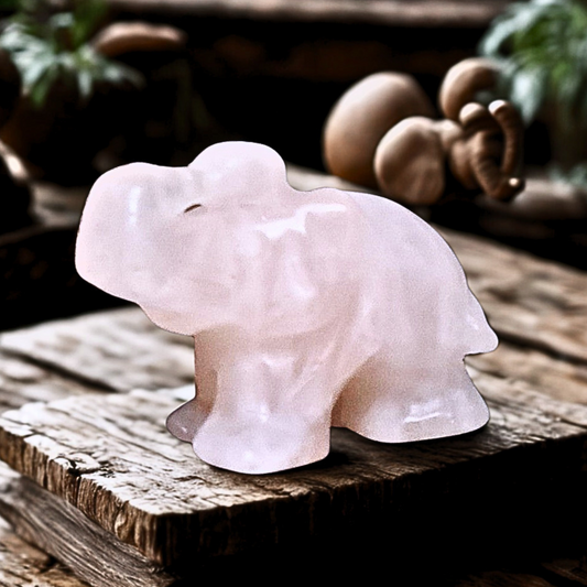 Eléphant en Quartz Rose 25g (PRGFL346-43)