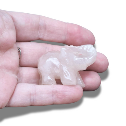 Eléphant en Quartz Rose (PRGFL346-44) - ENAE Minéraux