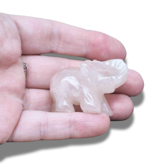 Eléphant en Quartz Rose (PRGFL346-44)