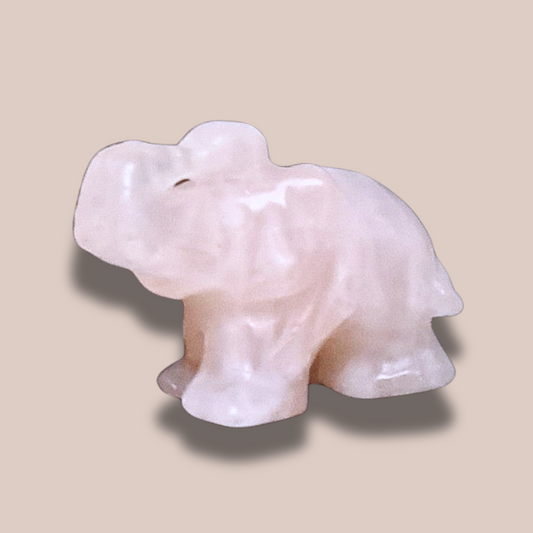 Eléphant en Quartz Rose (PRGFL346-43)