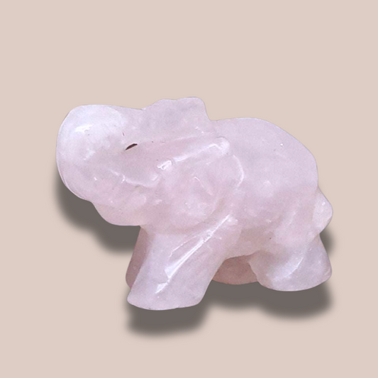 Eléphant en Quartz Rose (PRGFL346-44)