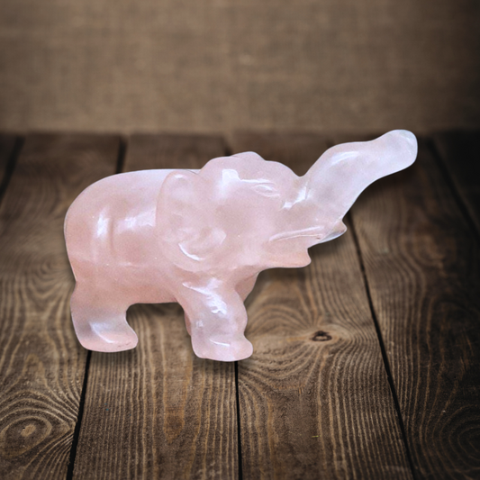 Eléphant en Quartz rose (PRGFL632)