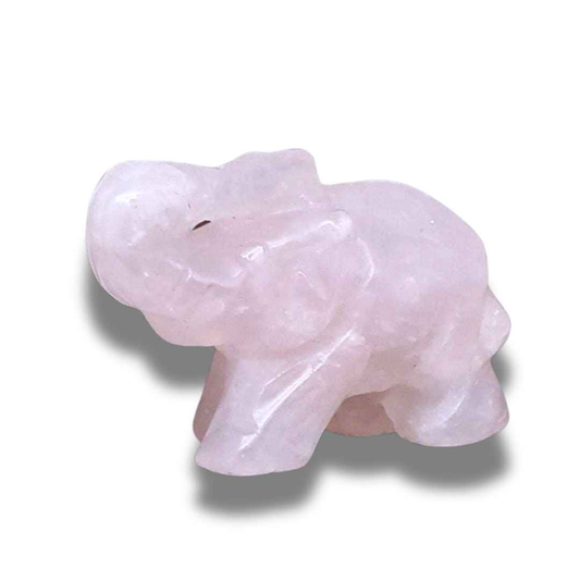 Eléphant en Quartz Rose (PRGFL346-44)