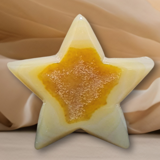 Etoile en Agate avec cristallisation 37g (PRGFL304-15)