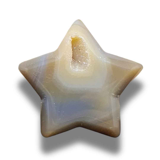 Etoile en Agate avec cristallisation (PRGFL304-13)