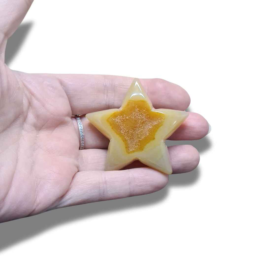 Etoile en Agate avec cristallisation (PRGFL304-15)