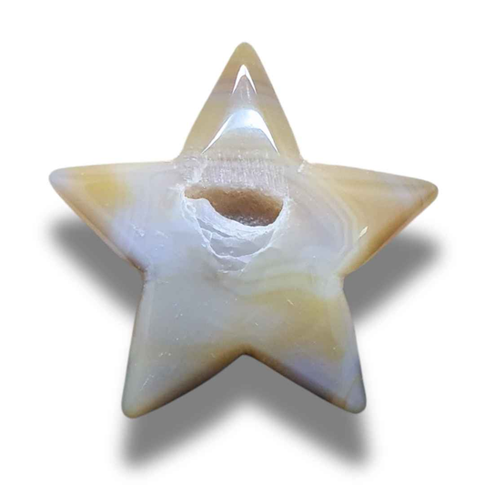 Etoile en Agate avec cristallisation (PRGFL304-16)