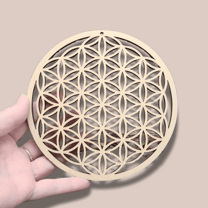 Fleur de vie 3D en bois 14 cm