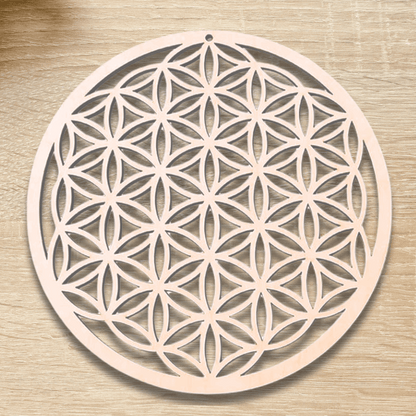 Fleur de vie 3D en bois 14 cm