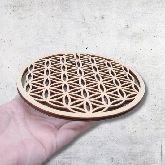 Fleur de vie 3D en bois 14 cm
