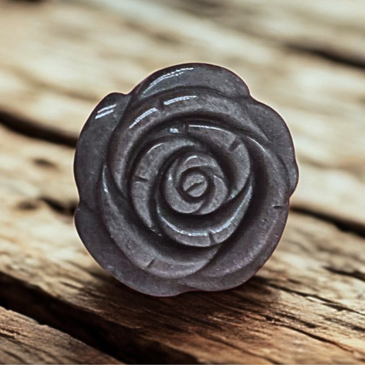 Fleur sculptée en Obsidienne argentée 17g (PRGFL697)