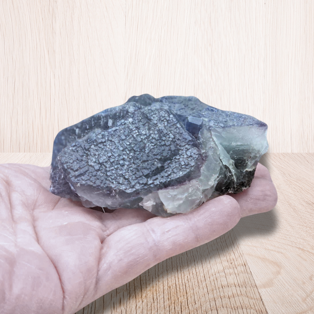 Fluorite bleu-verte brute 207g (MB402) - ENAE Minéraux