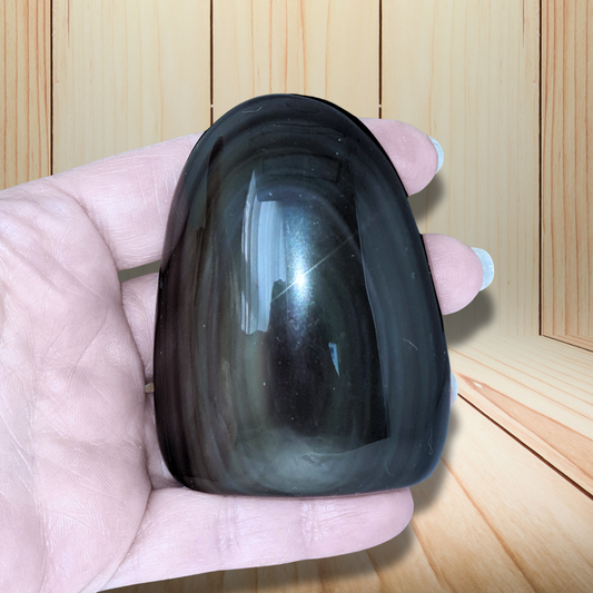 Forme libre à poser en Obsidienne Œil Céleste 160g (PRGFL579) - ENAE Minéraux