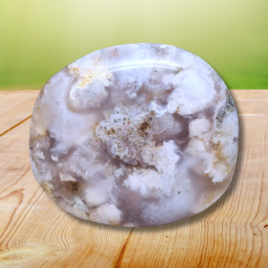 Galet en Agate Fleurs de cerisier (PRGFL706)