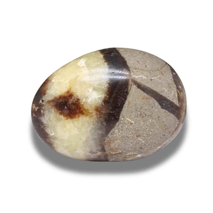 Galet poli en Septaria et Calcite jaune (PRGFL325-8)