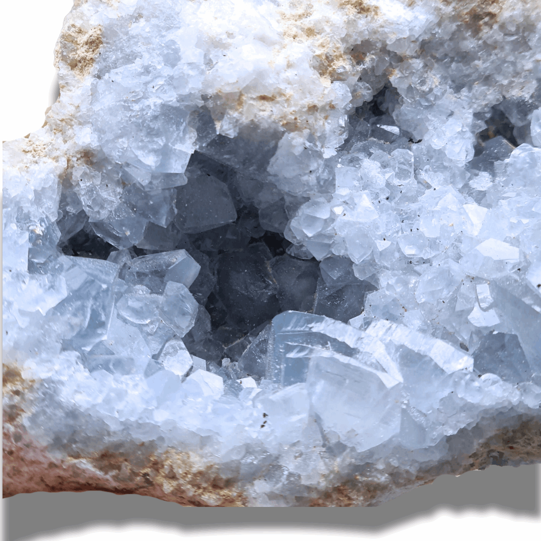 Géode de Célestine bleue brute (MB331-5) - ENAE Minéraux