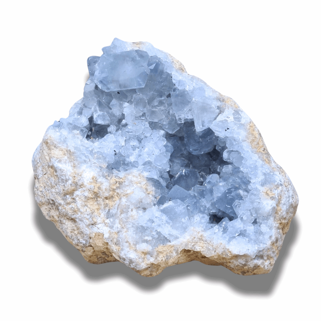 Géode de Célestine bleue brute (MB331-5) - ENAE Minéraux